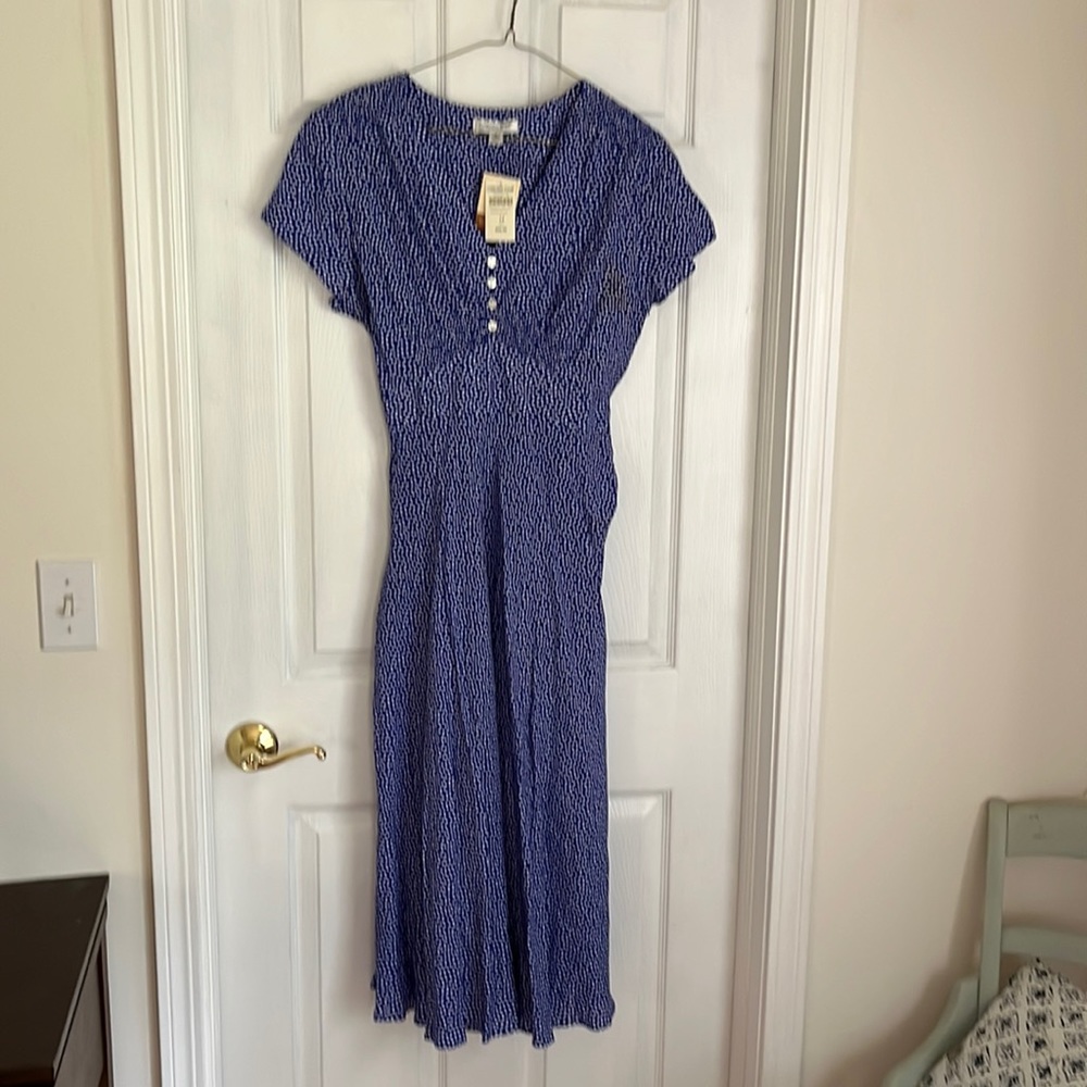 Periwinkle and white polka dot dress. Never worn. Great condition